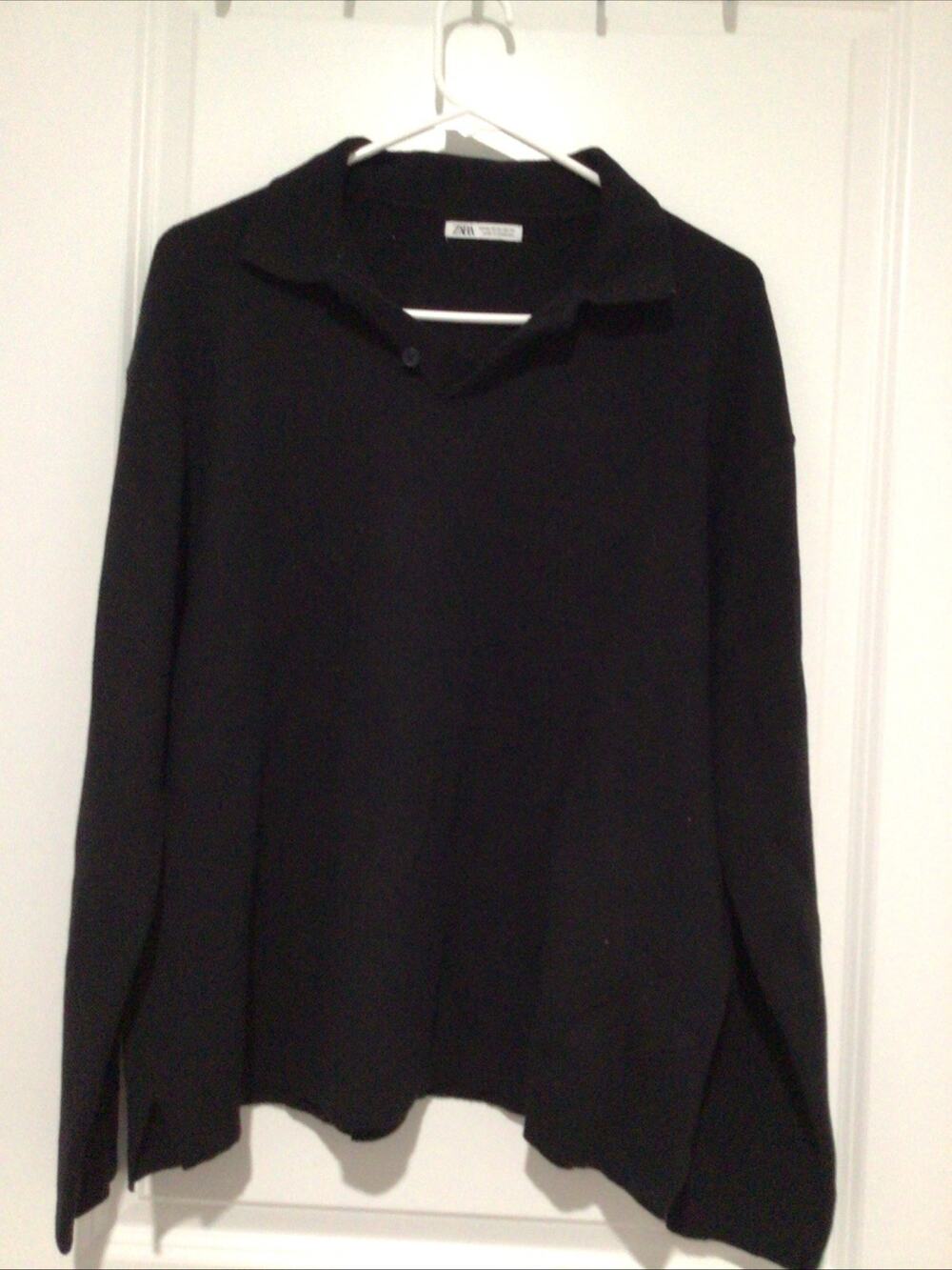 Zara Longsleeve Polo Black Size XL
